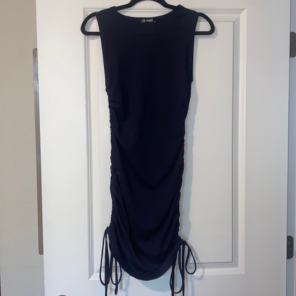 Ribbed Navy Blue Dress